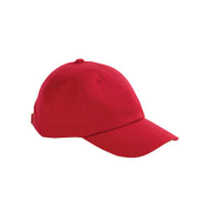 Big Accessories Youth 6-Panel Brushed Twill Unstructured Cap - Dark/All Red