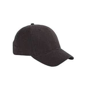Big Accessories 6-Panel Brushed Twill Structured Cap - Dark/All Black