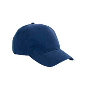 Big Accessories 6-Panel Brushed Twill Structured Cap - Dark/All Blue, Navy