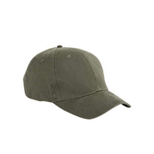 Big Accessories 6-Panel Brushed Twill Structured Cap - Dark/All Olive