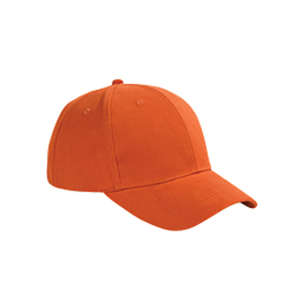 Big Accessories 6-Panel Brushed Twill Structured Cap - Dark/All Orange, Tangerine