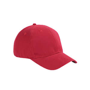 Big Accessories 6-Panel Brushed Twill Structured Cap - Dark/All Red
