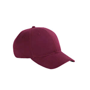 Big Accessories 6-Panel Brushed Twill Structured Cap - Dark/All Maroon