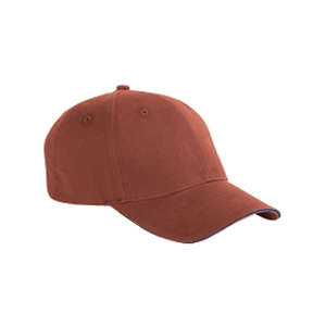 Big Accessories 6-Panel Twill Sandwich Baseball Cap - Dark/All Red/Blue, Navy