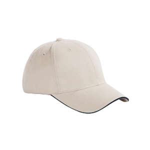 Big Accessories 6-Panel Twill Sandwich Baseball Cap - Dark/All Stone/Blue, Navy