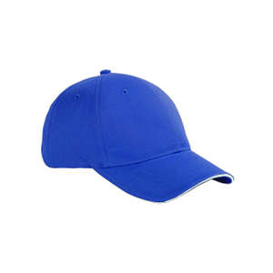 Big Accessories 6-Panel Twill Sandwich Baseball Cap - Dark/All Blue, Royal/White