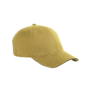 Big Accessories 6-Panel Twill Sandwich Baseball Cap - Dark/All Yellow, Mustard/Blue, Navy