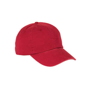 Big Accessories 6-Panel Washed Twill Low-Profile Cap - Dark/All Red