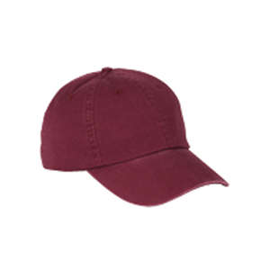 Big Accessories 6-Panel Washed Twill Low-Profile Cap - Dark/All Maroon
