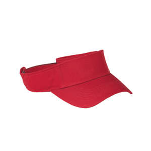 Big Accessories Cotton Twill Visor - Dark/All Red