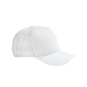 Big Accessories 5-Panel Trucker Cap - Dark/All White
