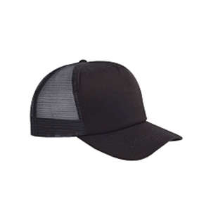 Big Accessories 5-Panel Trucker Cap - Dark/All Black