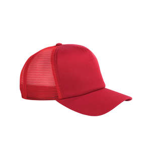 Big Accessories 5-Panel Trucker Cap - Dark/All Red