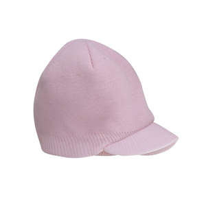 Big Accessories Knit Cap with Bill - Dark/All Pink