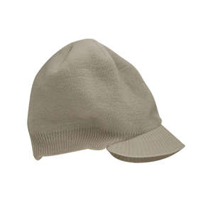 Big Accessories Knit Cap with Bill - Dark/All Khaki