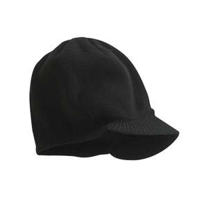 Big Accessories Knit Cap with Bill - Dark/All Black