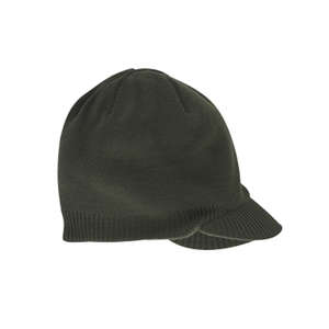 Big Accessories Knit Cap with Bill - Dark/All Olive