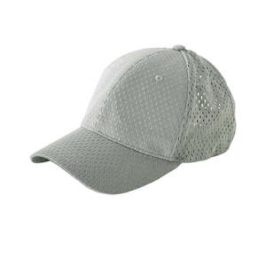 Big Accessories 6-Panel Structured Mesh Baseball Cap - Dark/All Gray