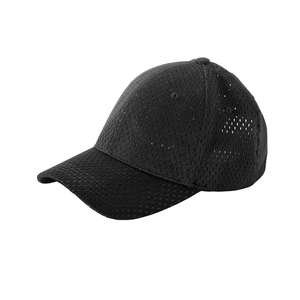 Big Accessories 6-Panel Structured Mesh Baseball Cap - Dark/All Black