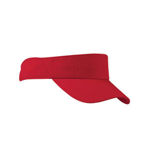 Big Accessories Mesh Sport Visor - Dark/All Red