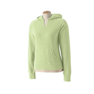 Comfort Colors Women's Garment-Dyed Front-Slit Pullover Hoodie - Dark/All Celadon