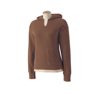 Comfort Colors Women's Garment-Dyed Front-Slit Pullover Hoodie - Dark/All Brown