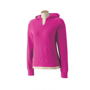 Comfort Colors Women's Garment-Dyed Front-Slit Pullover Hoodie - Dark/All Raspberry
