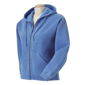 Comfort Colors Women's Garment-Dyed Full-Zip Hoodie - Dark/All Blue, Flo