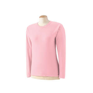 Comfort Colors Women's 5.4 oz. Ringspun Garment-Dyed Long-Sleeve T-Shirt - Dark/All Pink, Blossom