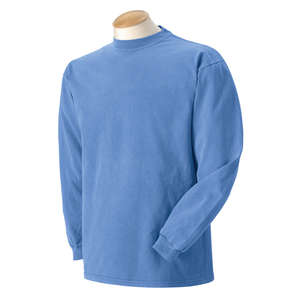 Comfort Colors 6.1 oz. Garment-Dyed Long-Sleeve T-Shirt - Dark/All Blue, Flo