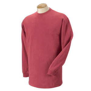 Comfort Colors 6.1 oz. Garment-Dyed Long-Sleeve T-Shirt - Dark/All Red, Crimson