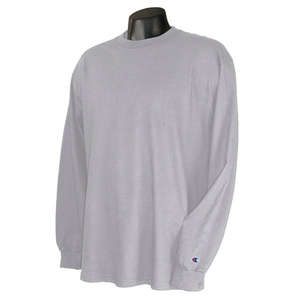 Champion Long-Sleeve Tagless T-Shirt - Light/Heather Steel, Light