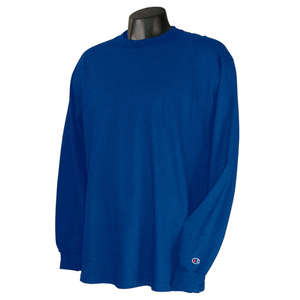 Champion Long-Sleeve Tagless T-Shirt - Dark/Colors Blue, Royal