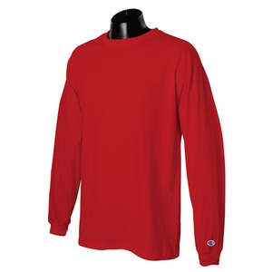 Champion Long-Sleeve Tagless T-Shirt - Dark/Colors Red