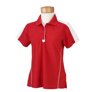 Chestnut Hill Women's Piped Technical Performance Polo - Dark/All Red/White