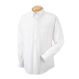 Chestnut Hill Men's Executive Performance Broadcloth Dress Shirt - Dark/All White