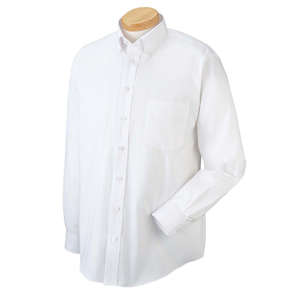 Chestnut Hill Men's Executive Performance Pinpoint Oxford Shirt - Dark/All White
