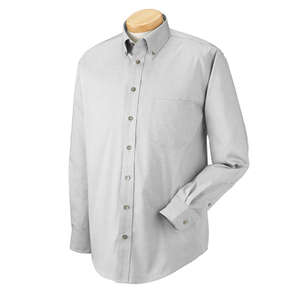 Chestnut Hill Men's Executive Performance Pinpoint Oxford Shirt - Dark/All Gray, Silver