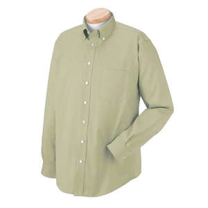 Chestnut Hill Men's Executive Performance Pinpoint Oxford Shirt - Dark/All Green, Fairway