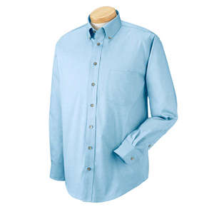 Chestnut Hill Men's Executive Performance Pinpoint Oxford Shirt - Dark/All Blue, Slight