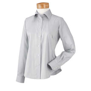 Chestnut Hill Women's Executive Performance Pinpoint Oxford Shirt - Dark/All Gray, Silver