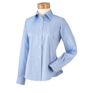 Chestnut Hill Women's Executive Performance Pinpoint Oxford Shirt - Dark/All Blue, Light