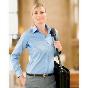 Custom Promotional Chestnut Hill Women's Executive Performance Pinpoint Oxford Shirt - Dark/All