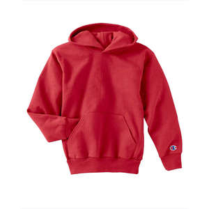Champion Youth 9 oz. 50/50 Pullover Hoodie - Dark/All Red