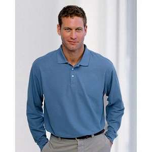 Devon & Jones Men's Pima Pique Long-Sleeve Polo - Dark/All 