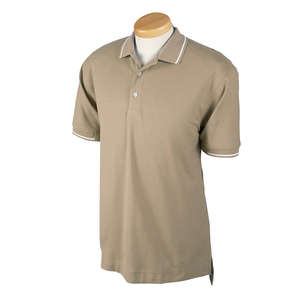 Devon & Jones Men's Pima Pique Short-Sleeve Tipped Polo - Dark/All Stone/White