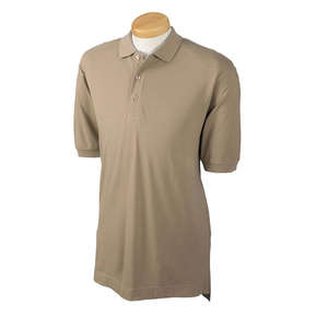 Devon & Jones Men's Organic Cotton Pique Polo - Dark/All Stone