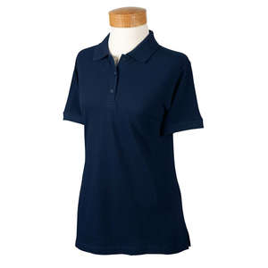 Devon & Jones Women's Organic Cotton Pique Polo - Dark/All Blue, Navy
