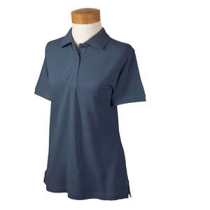 Devon & Jones Women's Organic Cotton Pique Polo - Dark/All Blue, Slate