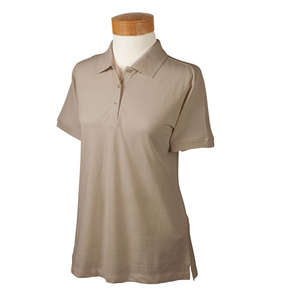 Devon & Jones Women's Organic Cotton Pique Polo - Dark/All Stone